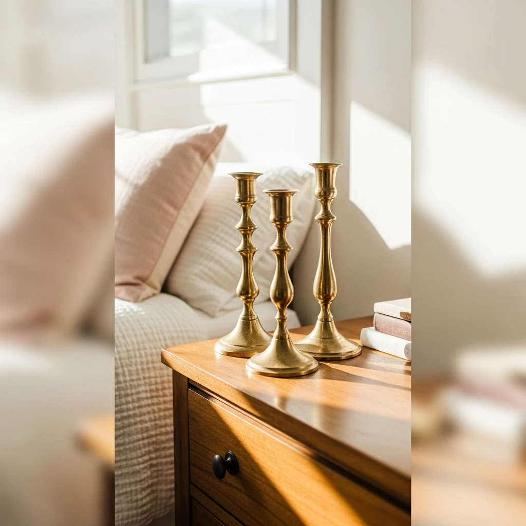 Charming Vintage Candleholders - 40 Simple & Budget-Friendly Valentine's Day Bedroom Decor Ideas
