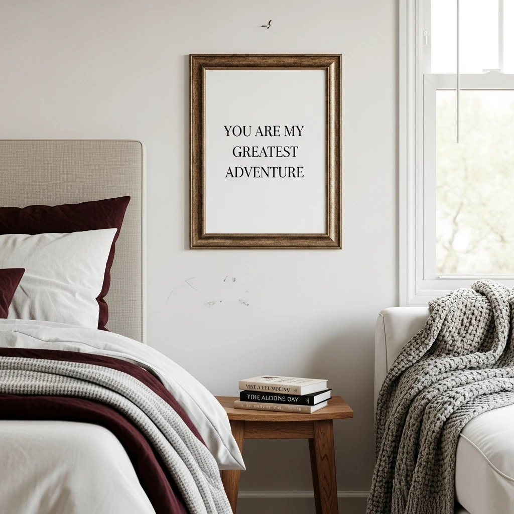 Framed Gold Love Quotes - 40 Simple & Budget-Friendly Valentine's Day Bedroom Decor Ideas