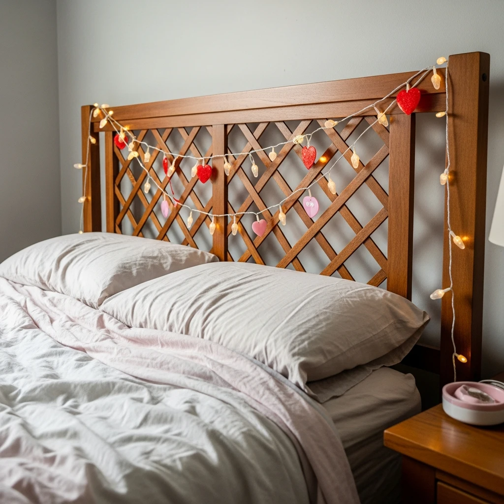 Twinkling Lights for Sweet Dreams - 40 Simple & Budget-Friendly Valentine's Day Bedroom Decor Ideas