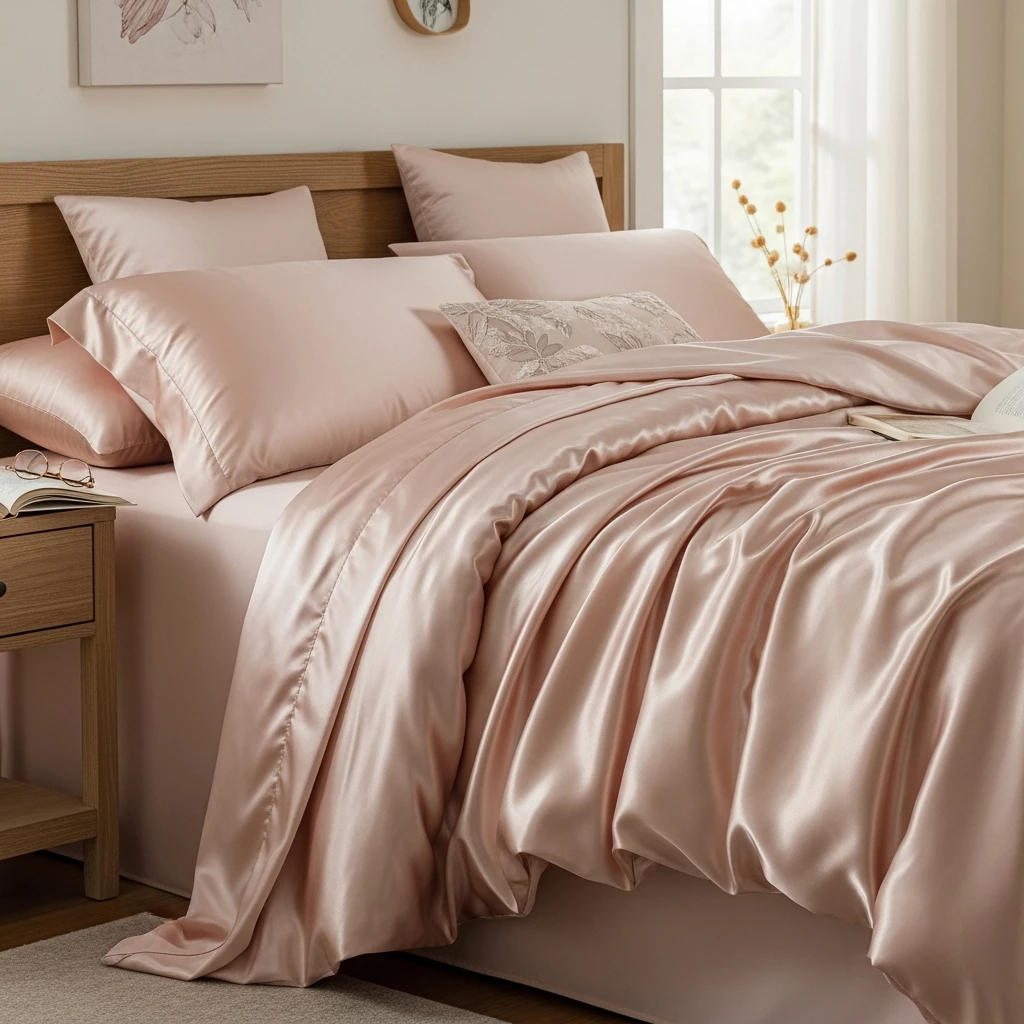 Silky Satin Sheet Upgrade - 40 Simple & Budget-Friendly Valentine's Day Bedroom Decor Ideas