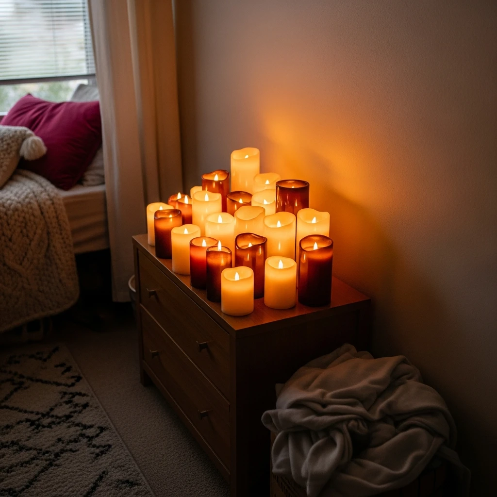 Instant Cozy Fireplace Ambiance - 40 Simple & Budget-Friendly Valentine's Day Bedroom Decor Ideas