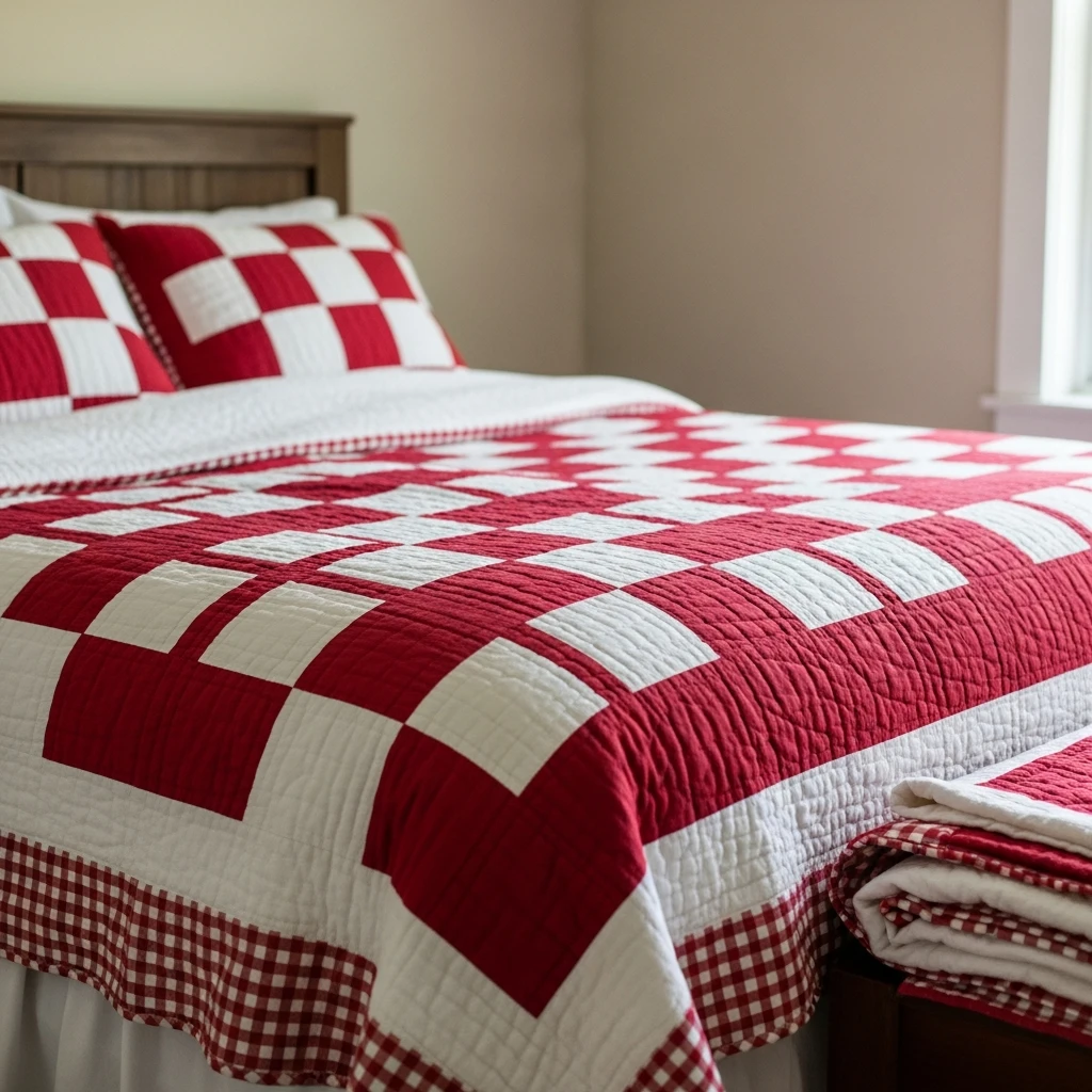 Classic Quilted Bedding Look - 40 Simple & Budget-Friendly Valentine's Day Bedroom Decor Ideas