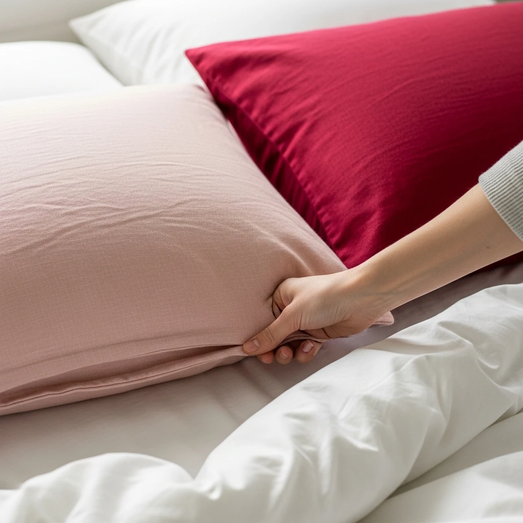 Quick Pillow Cover Swap - 40 Budget-Friendly Valentine's Day Room Set Up Ideas