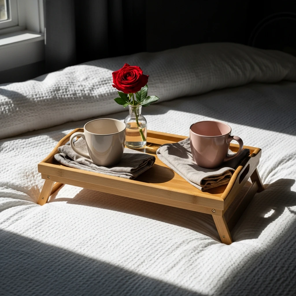 Breakfast In Bed Ready - 40 Budget-Friendly Valentine's Day Room Set Up Ideas