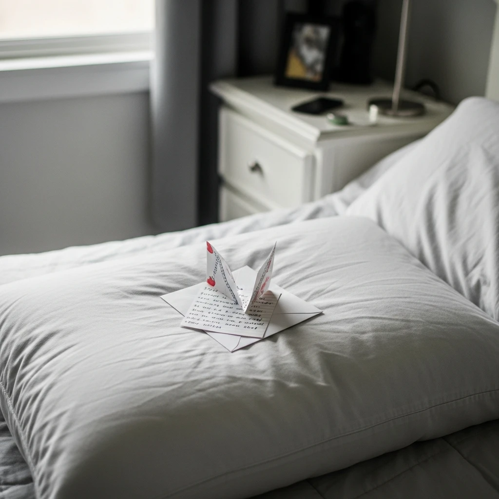 Hand Written Note Surprise - 40 Budget-Friendly Valentine's Day Room Set Up Ideas