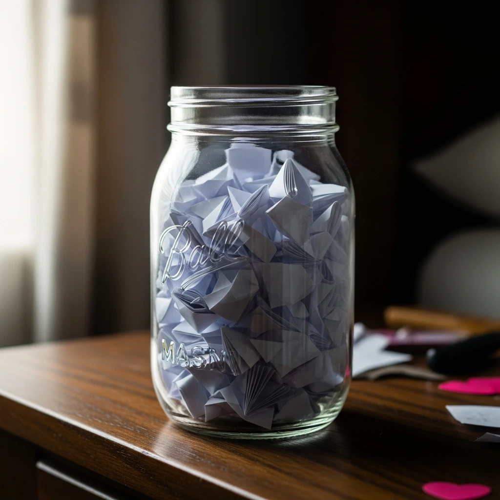 Sweet Love Letter Jar - 40 Budget-Friendly Valentine's Day Room Set Up Ideas