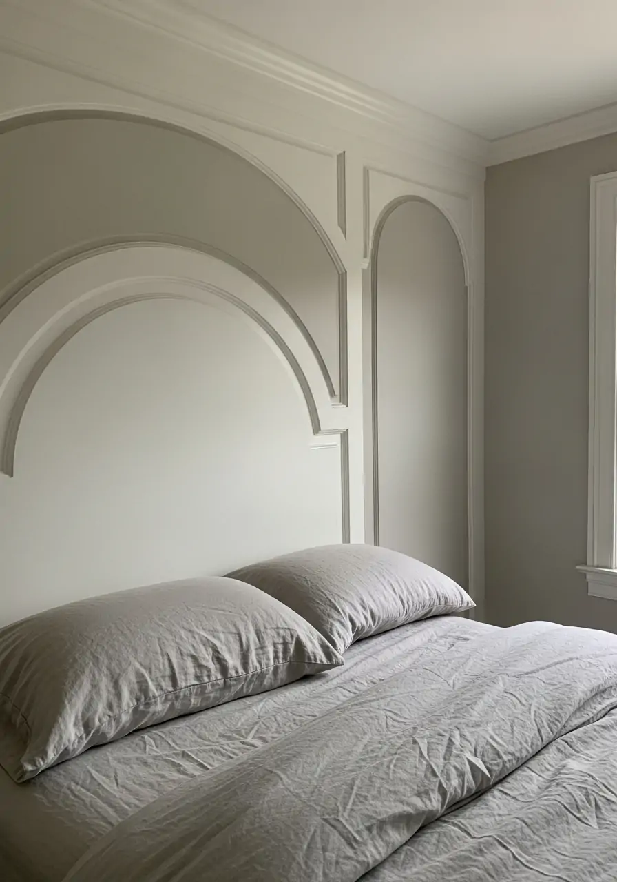 Arched Molding Accent - 50 Bedroom Wainscoting Ideas