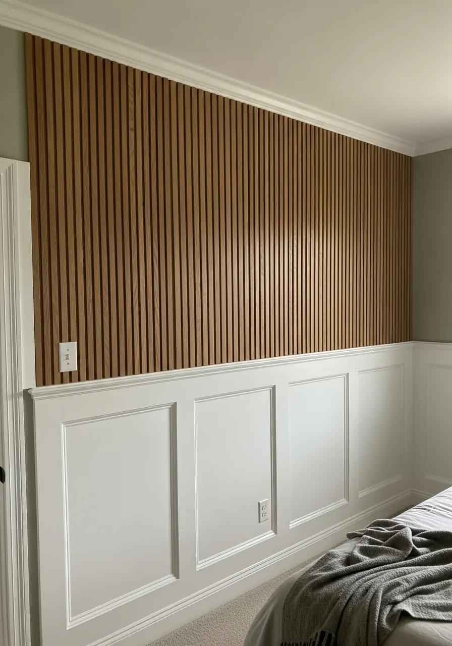 Slats Above Wainscoting - 50 Bedroom Wainscoting Ideas