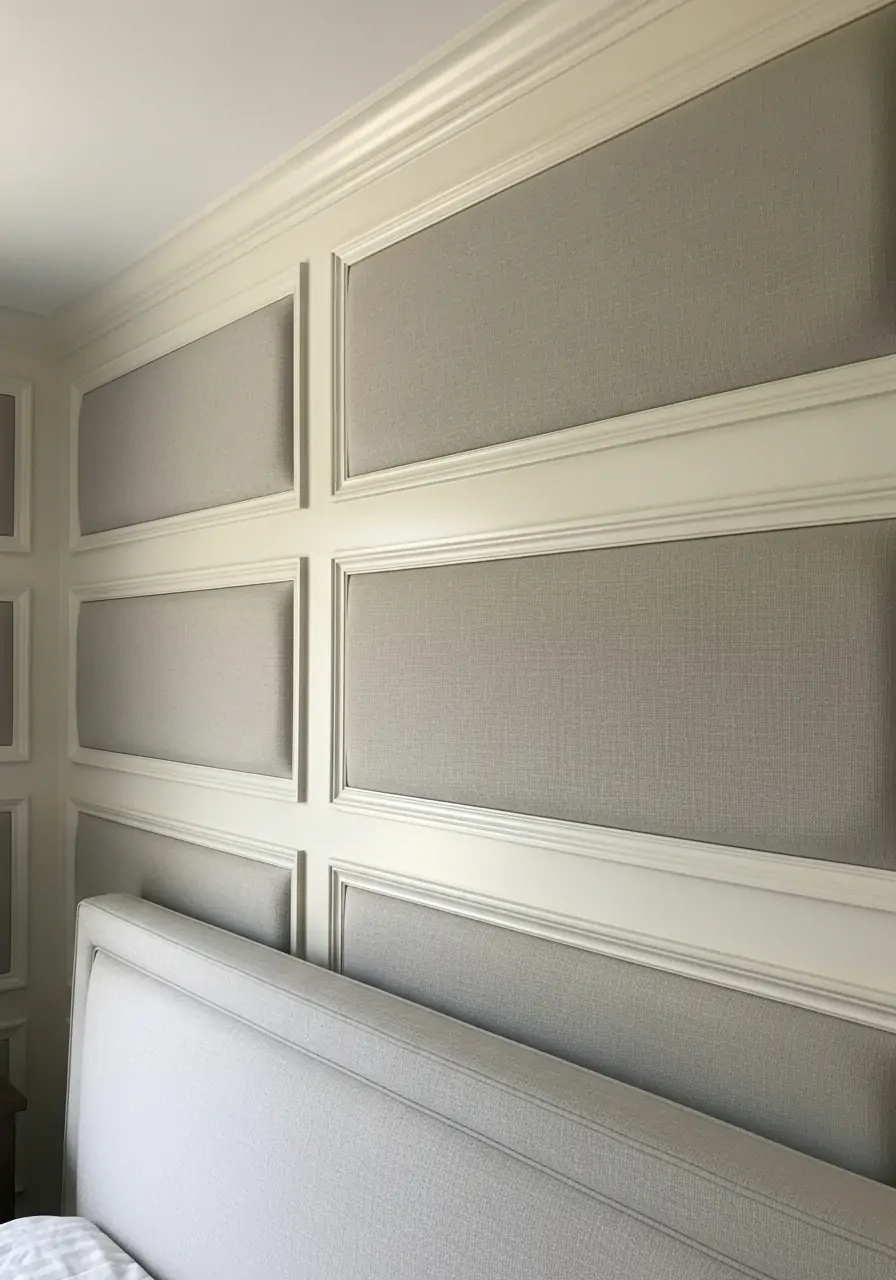 Upholstered Soft Panels - 50 Bedroom Wainscoting Ideas