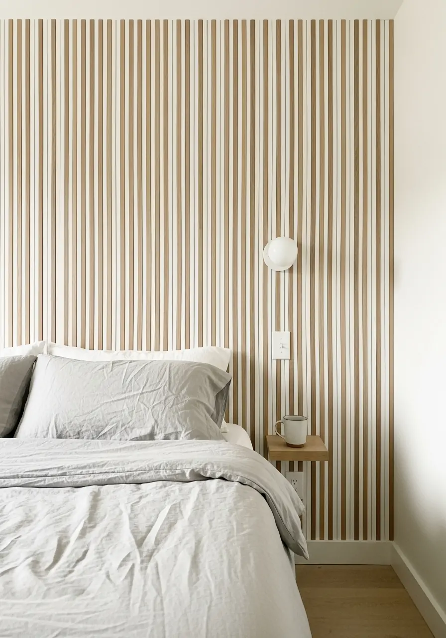 Narrow Vertical Strips - 50 Bedroom Wainscoting Ideas