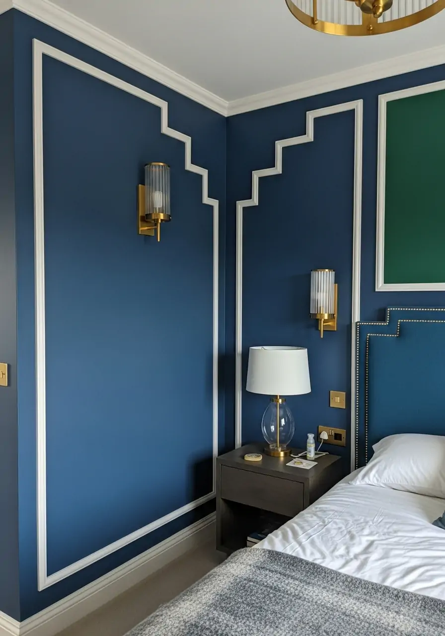 Art Deco–Inspired Shapes - 50 Bedroom Wainscoting Ideas