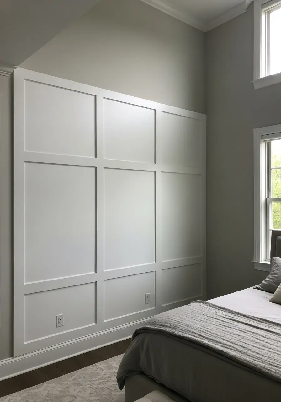 Oversized Panel Wainscoting - 50 Bedroom Wainscoting Ideas