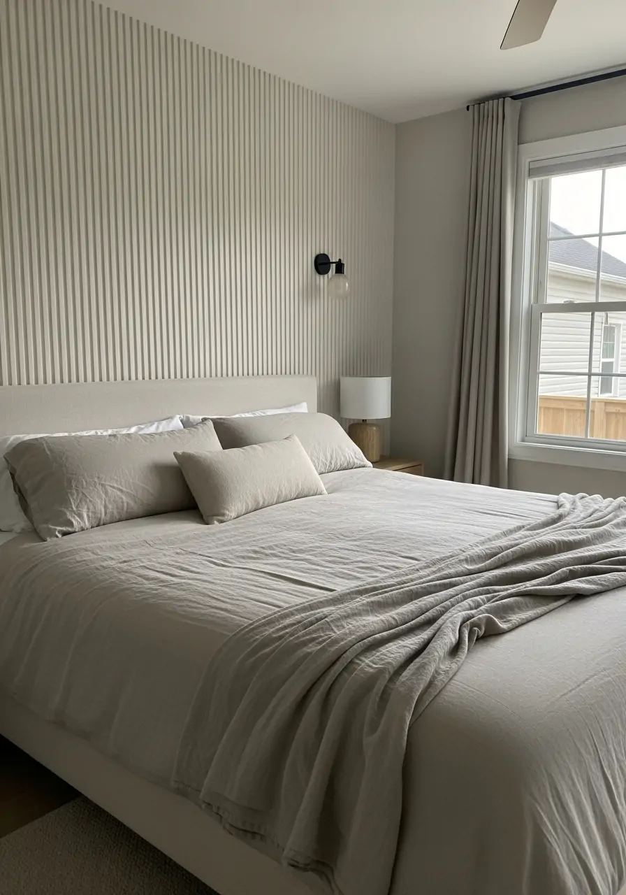 Fluted Texture Panels - 50 Bedroom Wainscoting Ideas