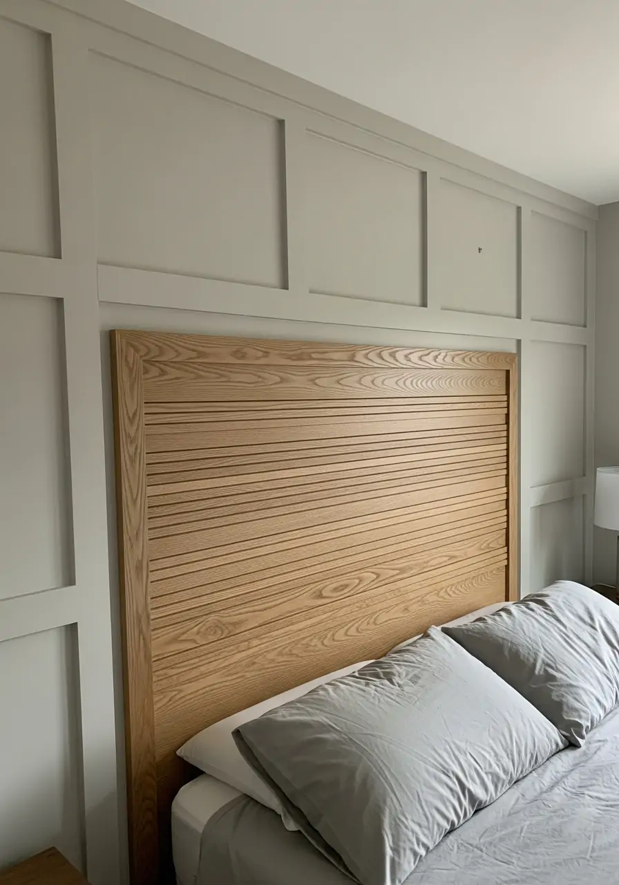 Painted With Wood Accent - 50 Bedroom Wainscoting Ideas