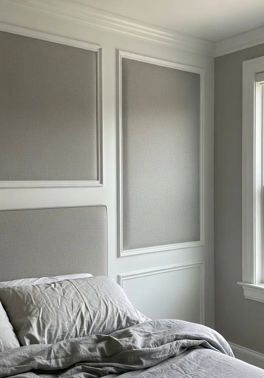 Fabric-Inset Frames - 50 Bedroom Wainscoting Ideas