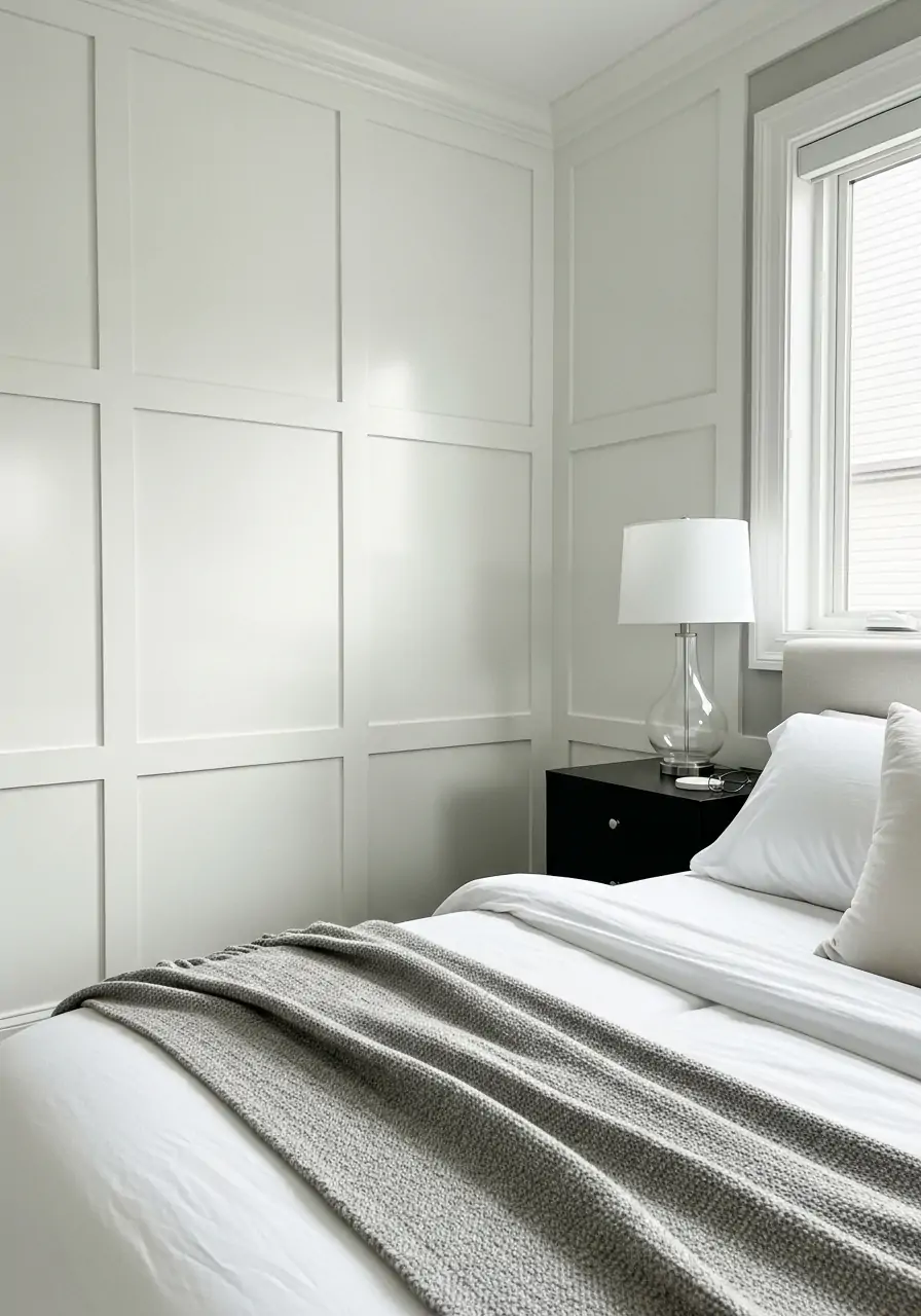 High-Gloss Lacquered Finish - 50 Bedroom Wainscoting Ideas