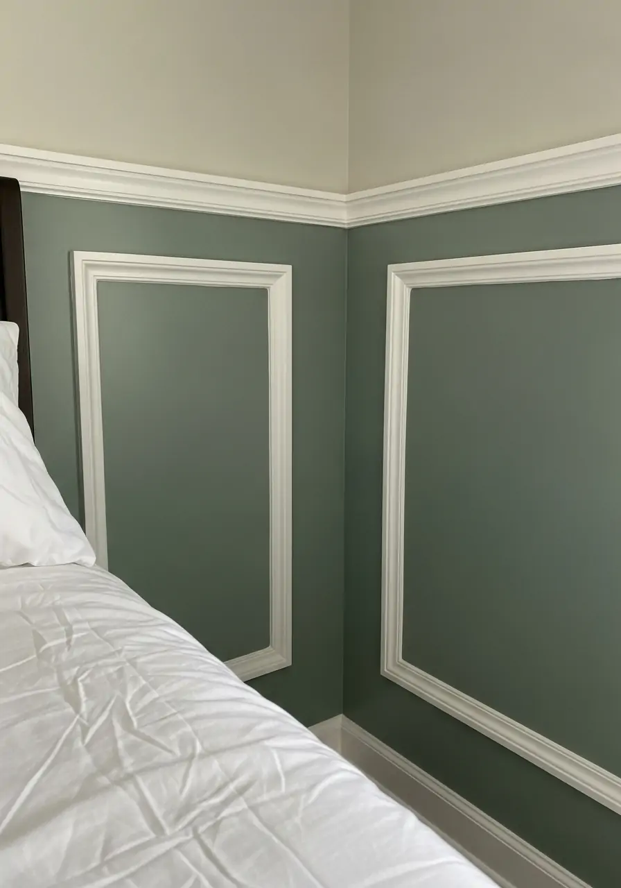 Color-Blocked Design - 50 Bedroom Wainscoting Ideas