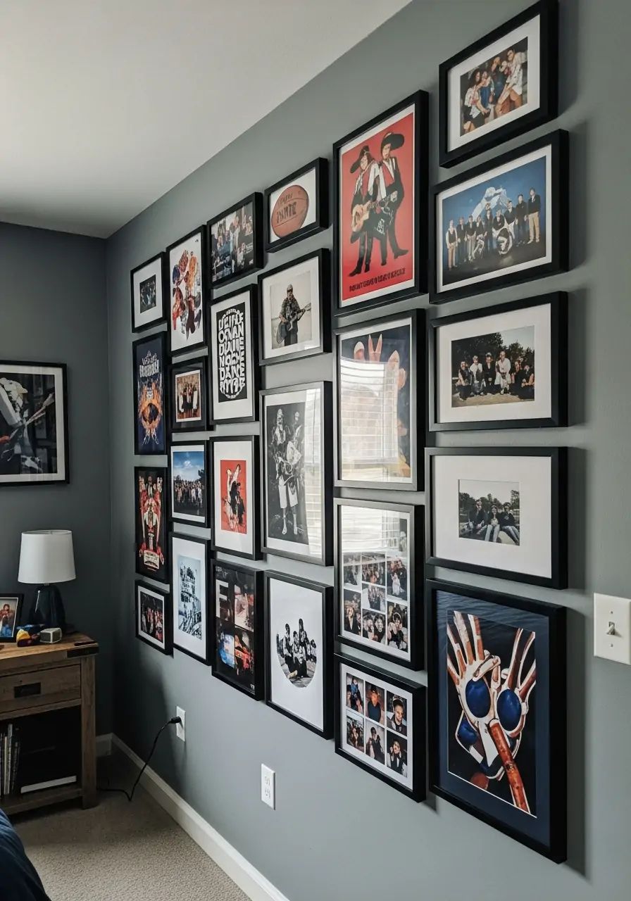 Personal Gallery Wall - 50 Boys Room Ideas for Teenagers
