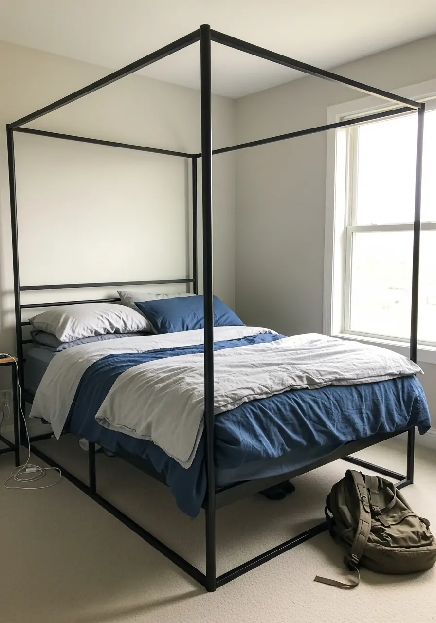 Minimal Canopy Bed - 50 Boys Room Ideas for Teenagers
