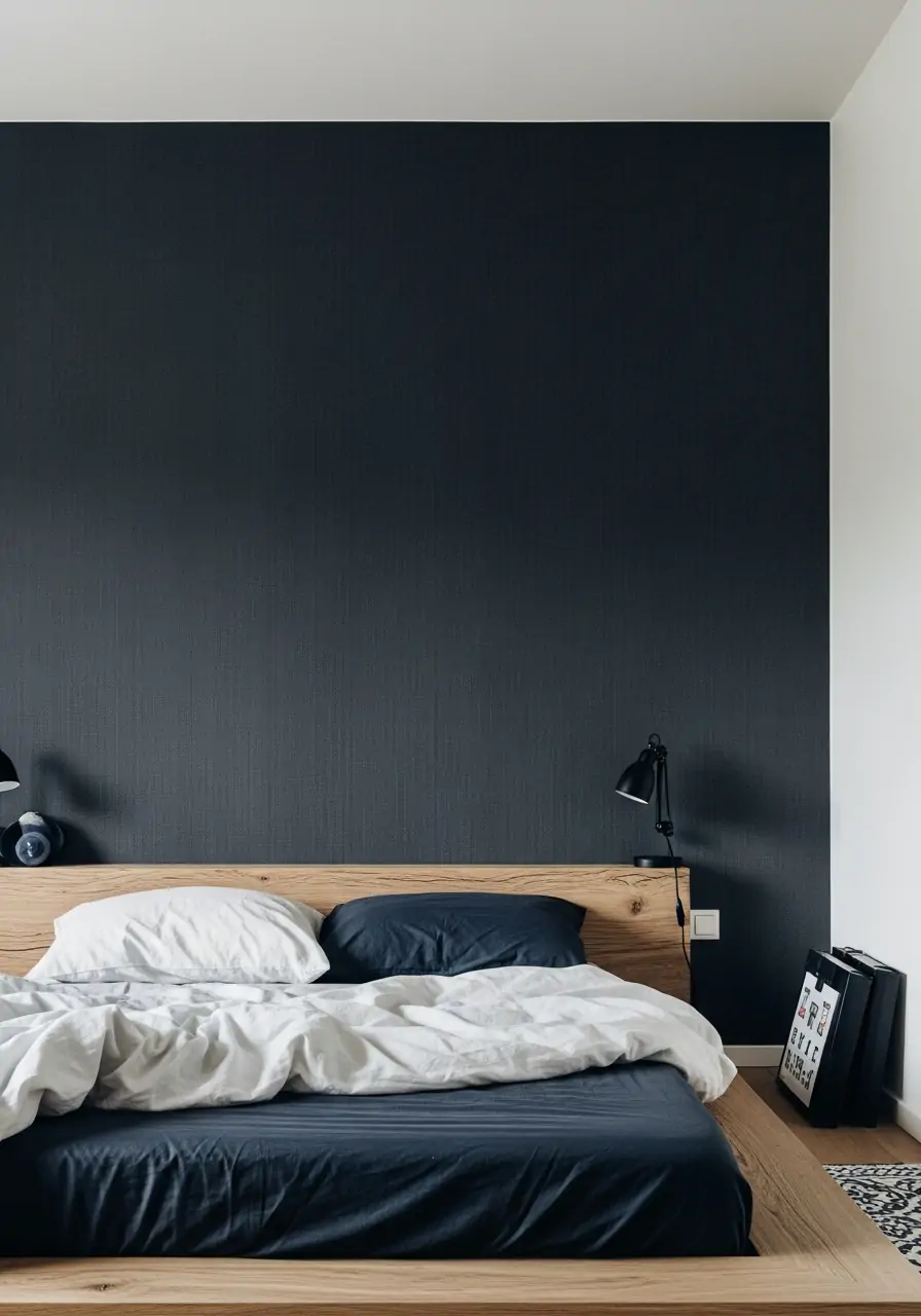 Moody Charcoal Accent Wall - 50 Boys Room Ideas for Teenagers