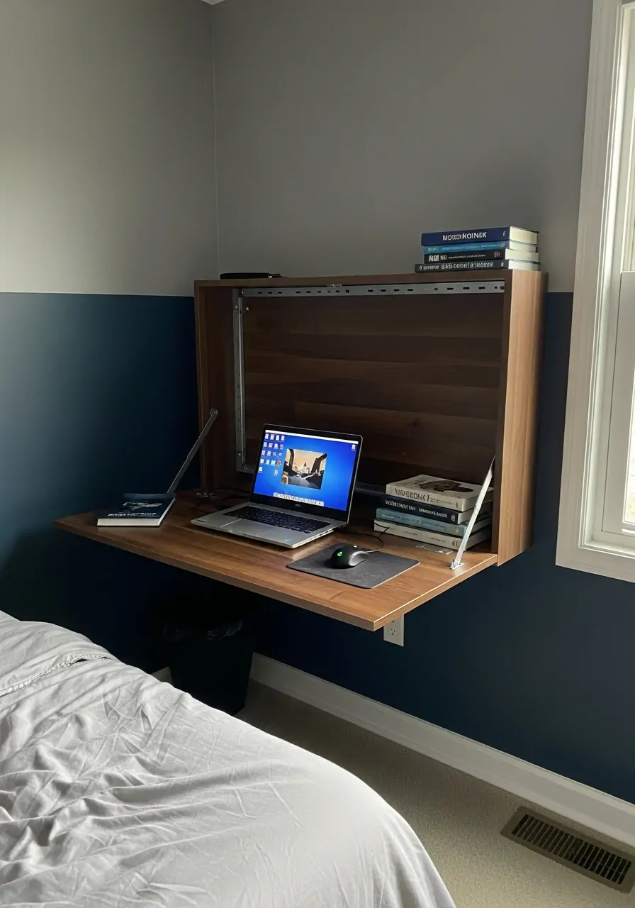 Foldable Wall Desk - 50 Boys Room Ideas for Teenagers