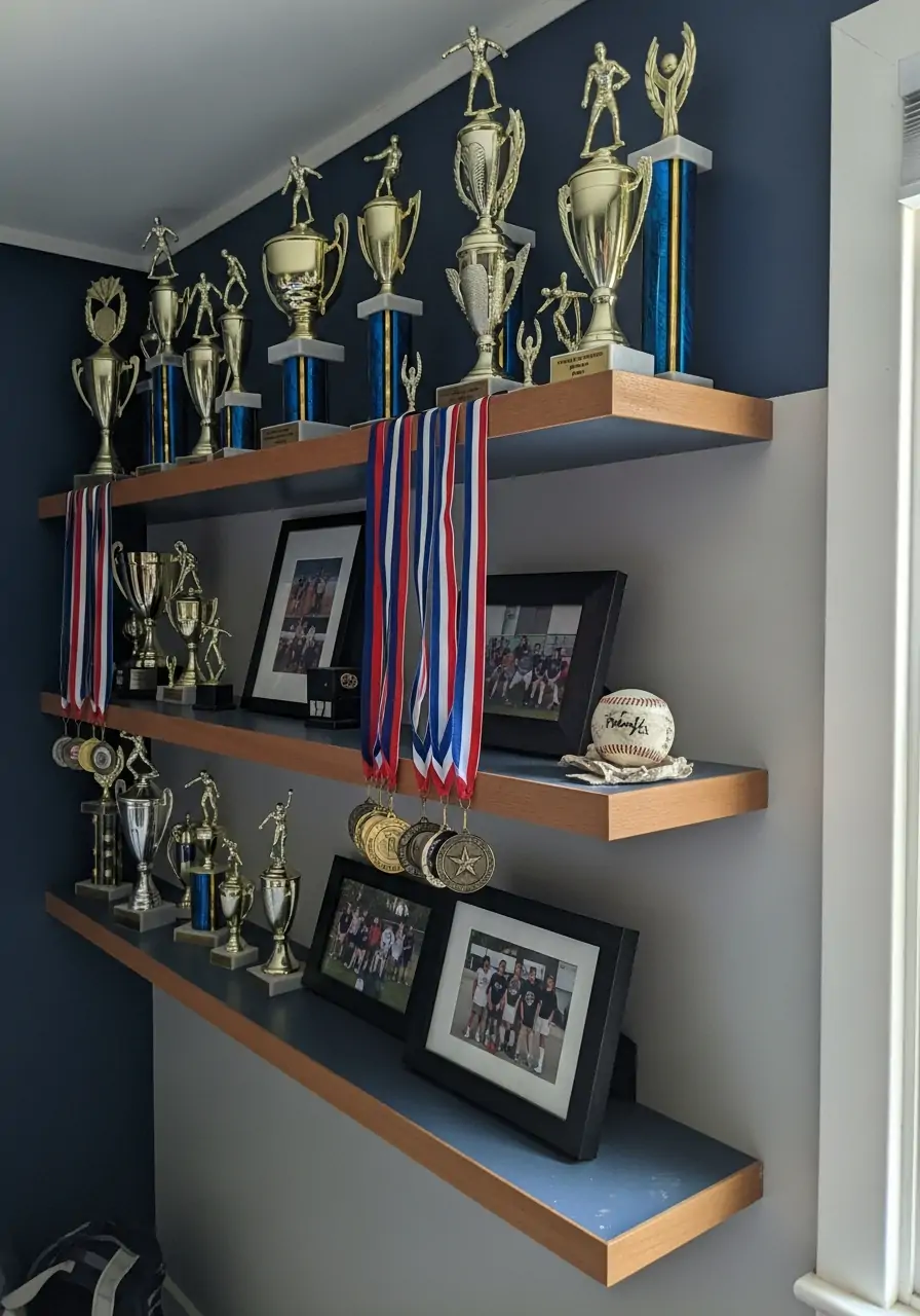Sports Trophy Display - 50 Boys Room Ideas for Teenagers