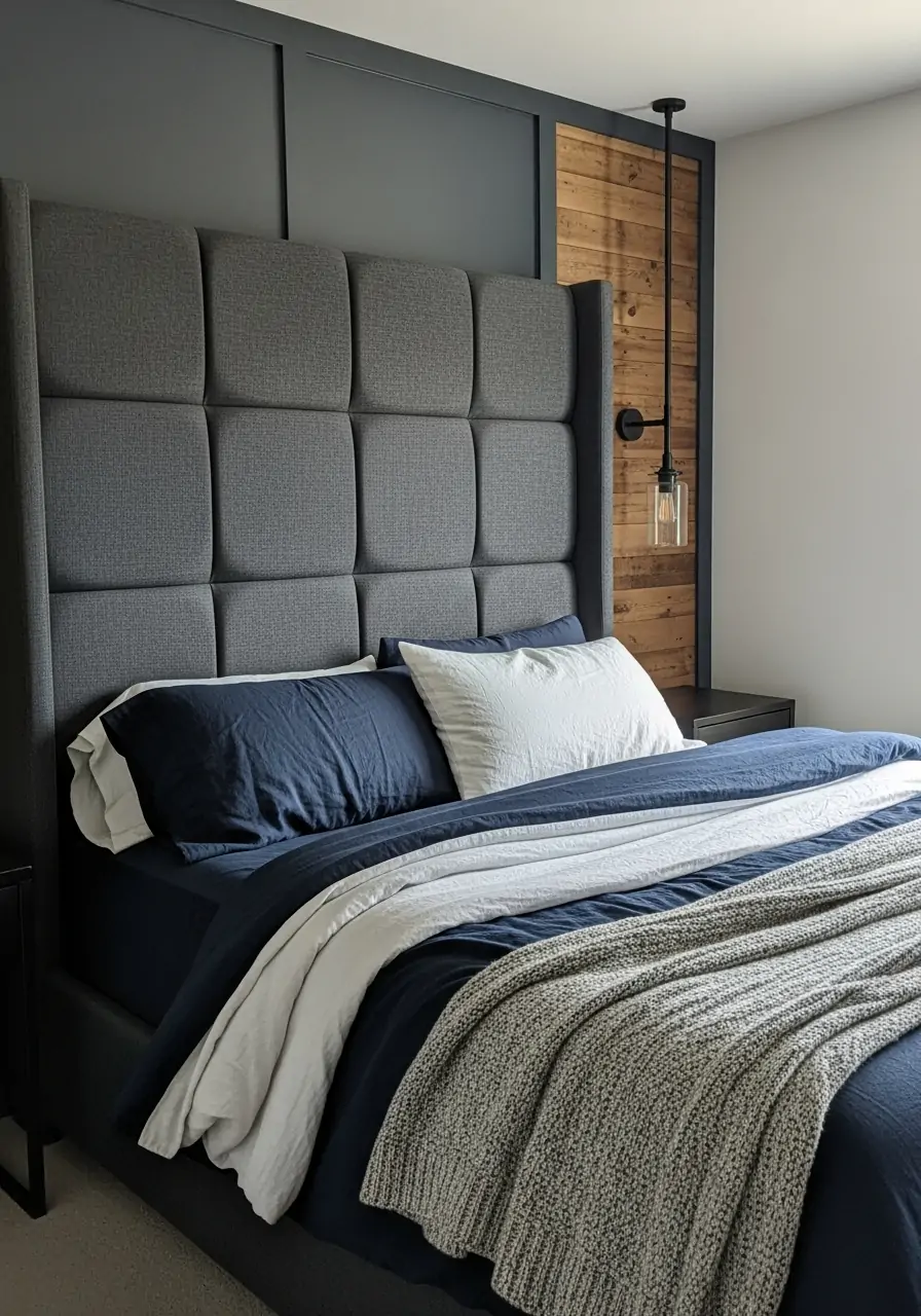 Statement Headboard - 50 Boys Room Ideas for Teenagers