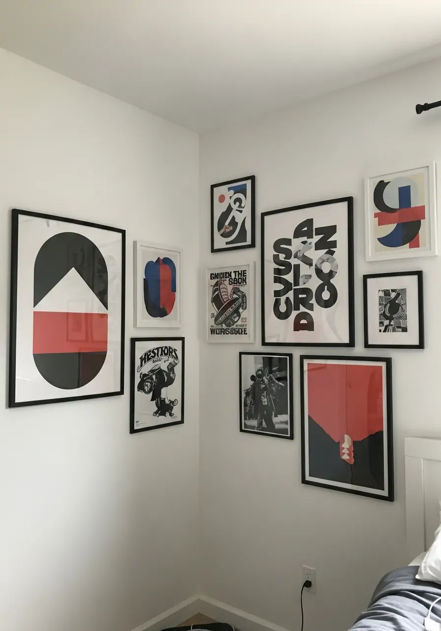 Neutral Walls, Bold Art - 50 Boys Room Ideas for Teenagers