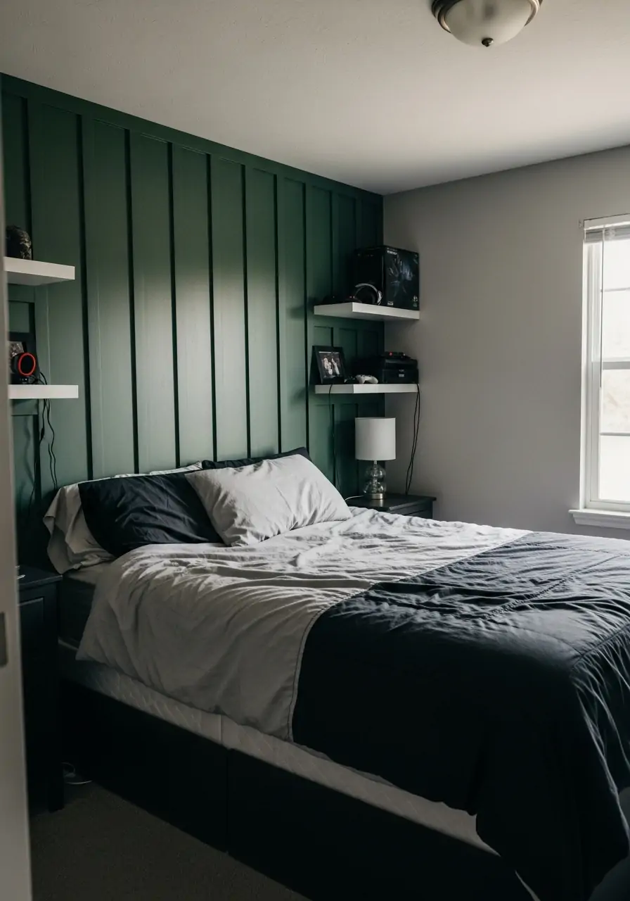 Accent Wall Behind Bed - 50 Boys Room Ideas for Teenagers