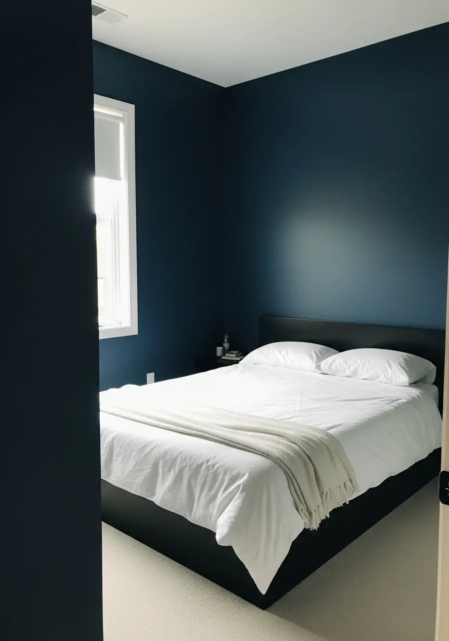 Dark Blue Minimalist Bedroom - 50 Dark blue bedroom ideas