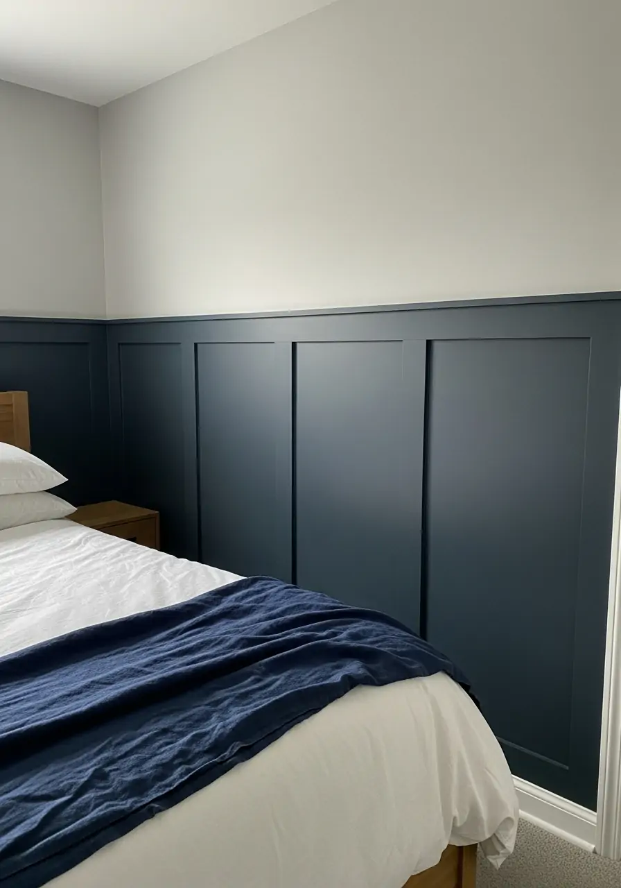 Dark Blue Paneling Walls - 50 Dark blue bedroom ideas