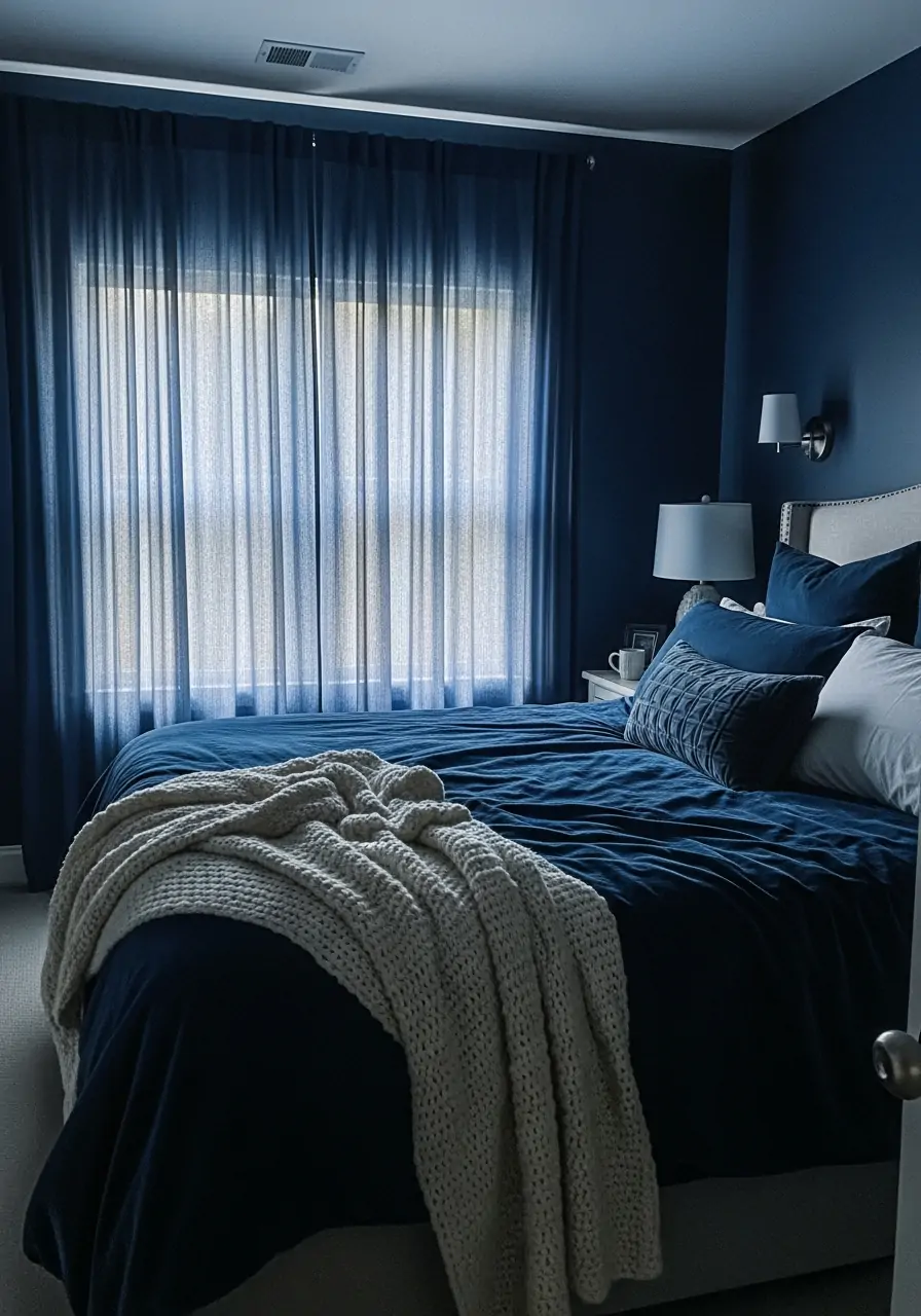 Dark Blue Romantic Bedroom - 50 Dark blue bedroom ideas