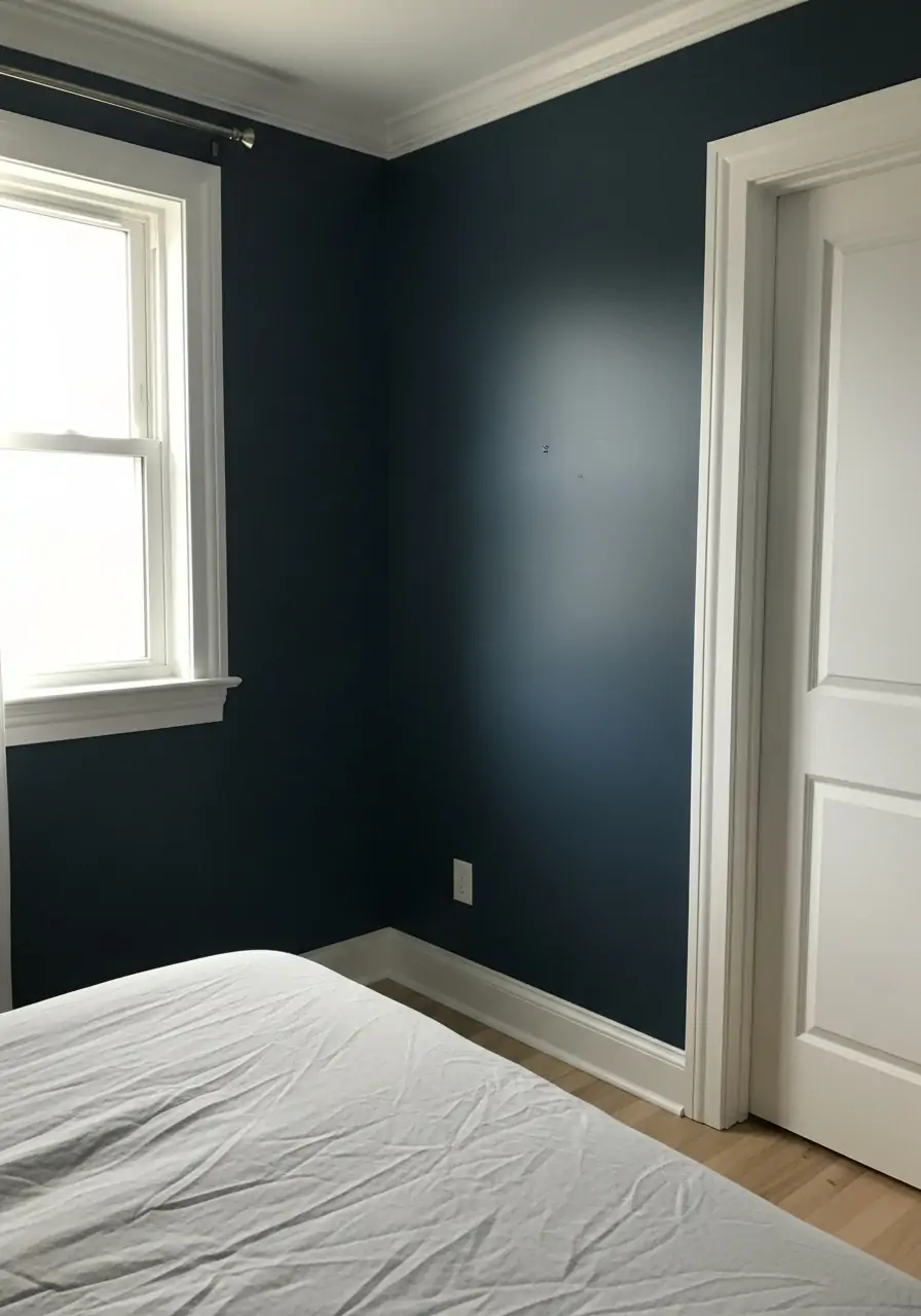 Dark Blue with White Trim - 50 Dark blue bedroom ideas