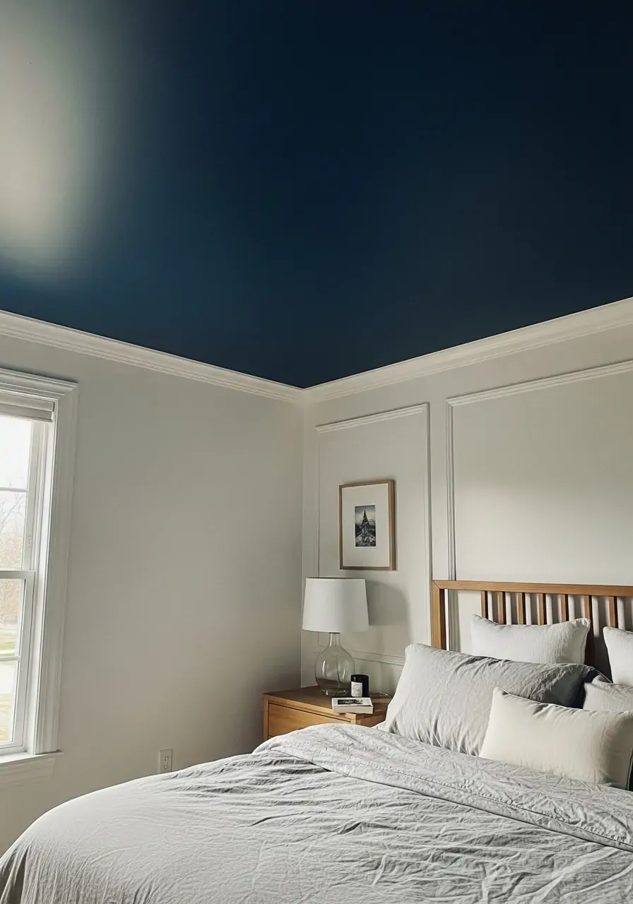 Dark Blue Ceiling Statement - 50 Dark blue bedroom ideas