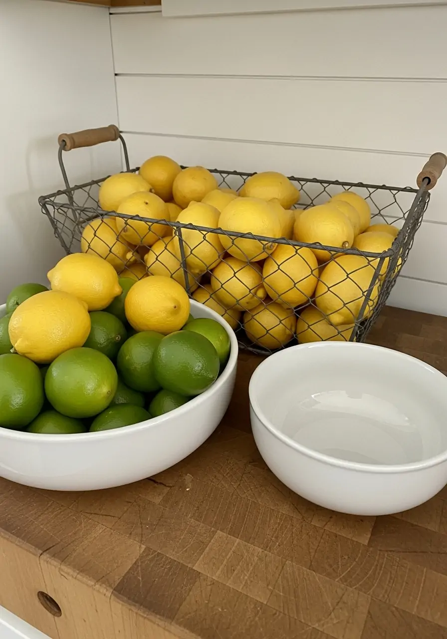 Lemon Or Fruit Displays - 50 Farmhouse Spring Decor Ideas