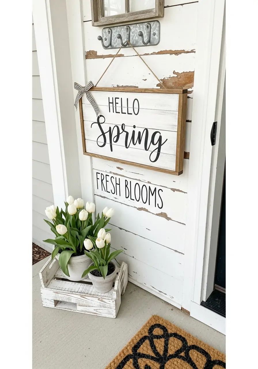 Hand-Painted Spring Signs - 50 Farmhouse Spring Decor Ideas