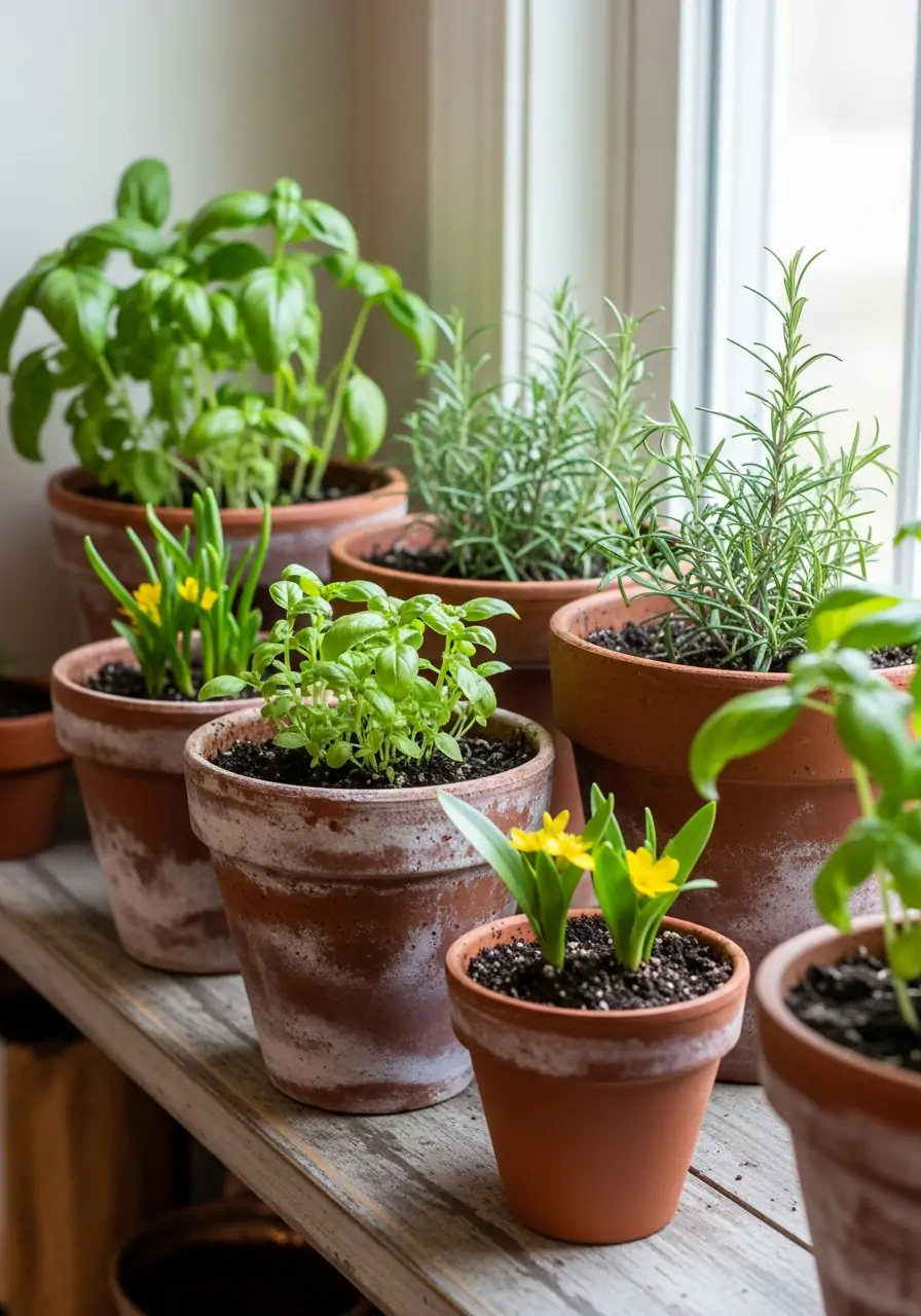 Terracotta Pots With Plants - 50 Farmhouse Spring Decor Ideas