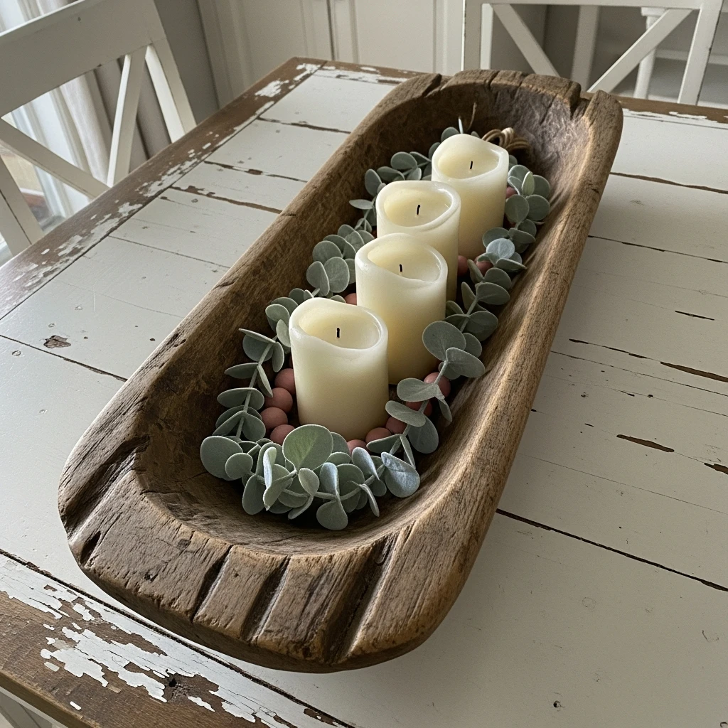 Dough Bowl Centerpiece - 50 Farmhouse Valentine Decor Ideas for a Cozy, Beautiful Home