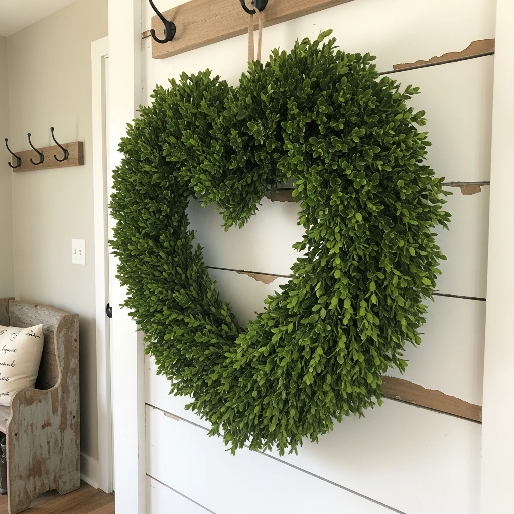 Classic Heart Wreath - 50 Farmhouse Valentine Decor Ideas for a Cozy, Beautiful Home