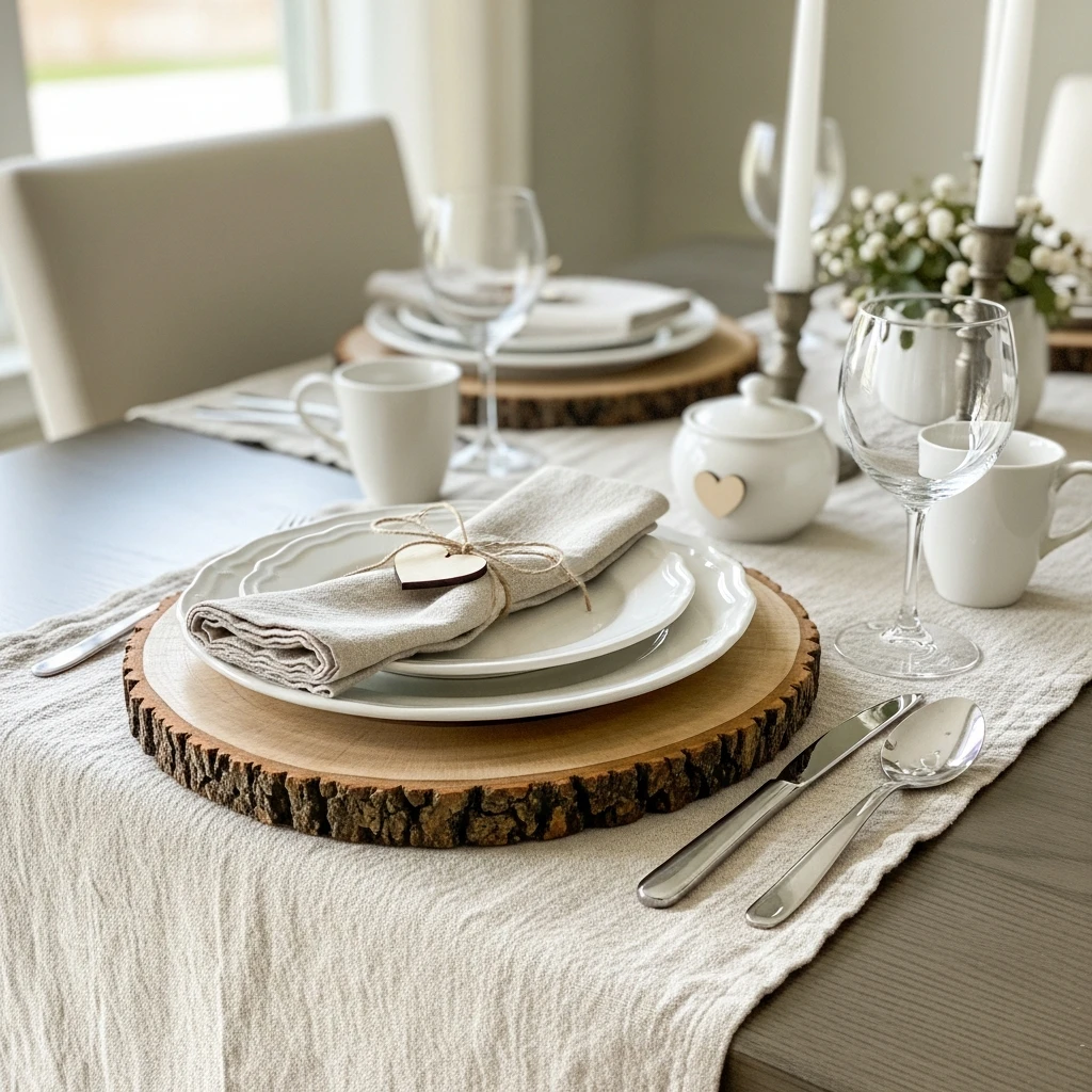 Simple Table Setting - 50 Farmhouse Valentine Decor Ideas for a Cozy, Beautiful Home