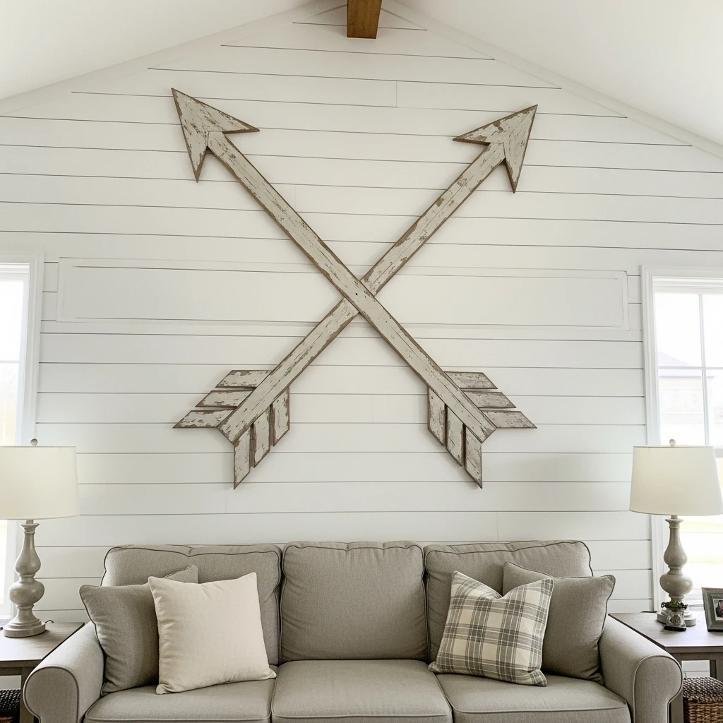 Oversized Wood Arrows - 50 Farmhouse Valentine Decor Ideas for a Cozy, Beautiful Home