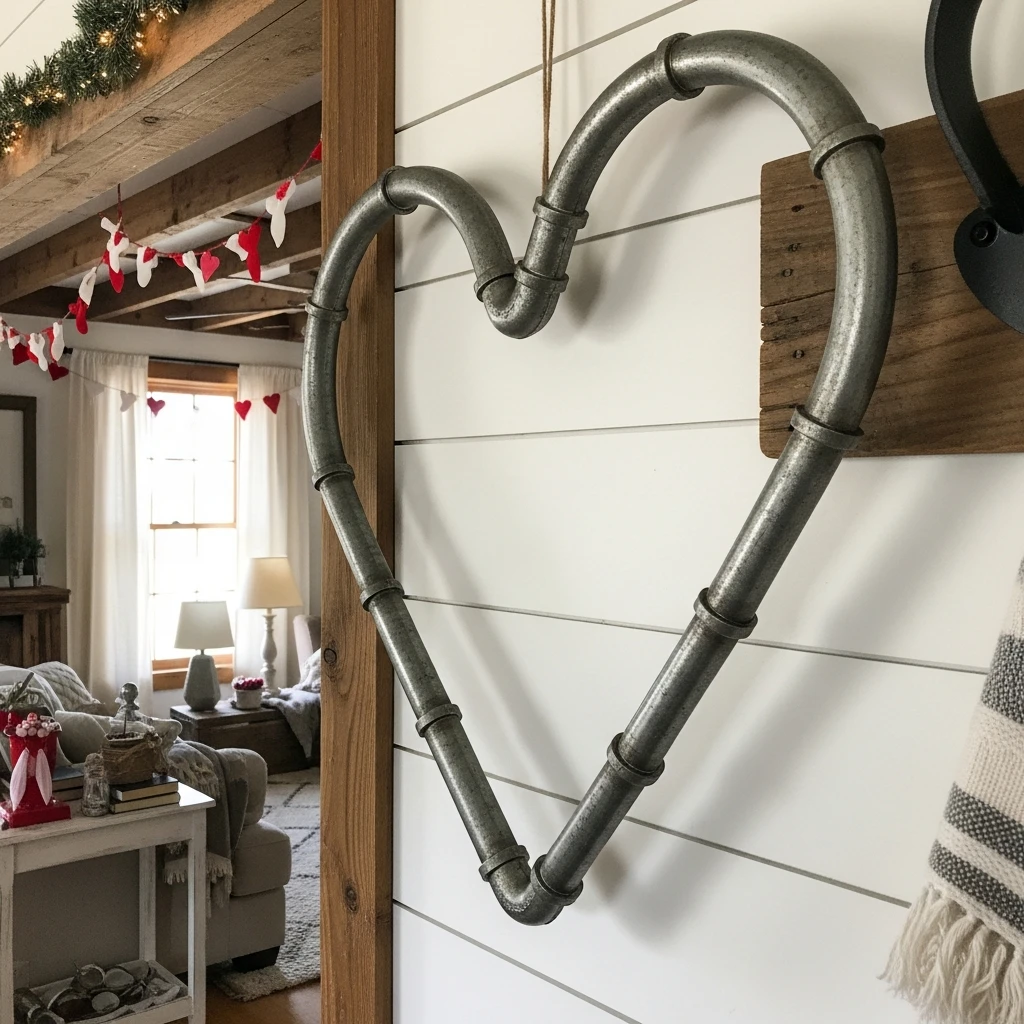 Metal Heart Wreaths - 50 Farmhouse Valentine Decor Ideas for a Cozy, Beautiful Home