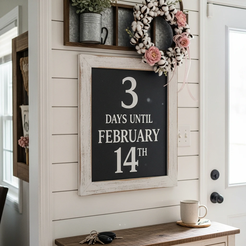 Chalkboard Countdown - 50 Farmhouse Valentine Decor Ideas for a Cozy, Beautiful Home