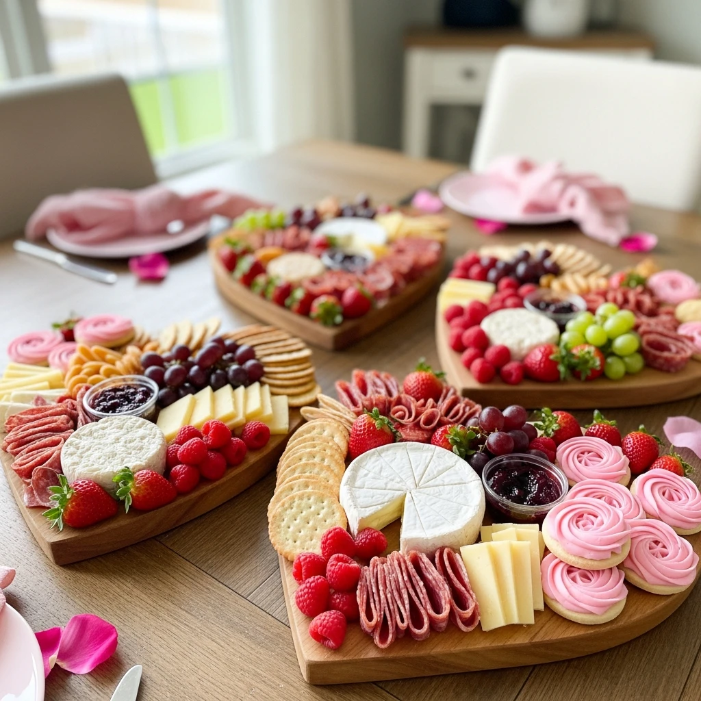 Galentine Charcuterie Table - 50 Beautiful Galentines Tablescape Ideas for a Budget-Friendly Girls’ Night