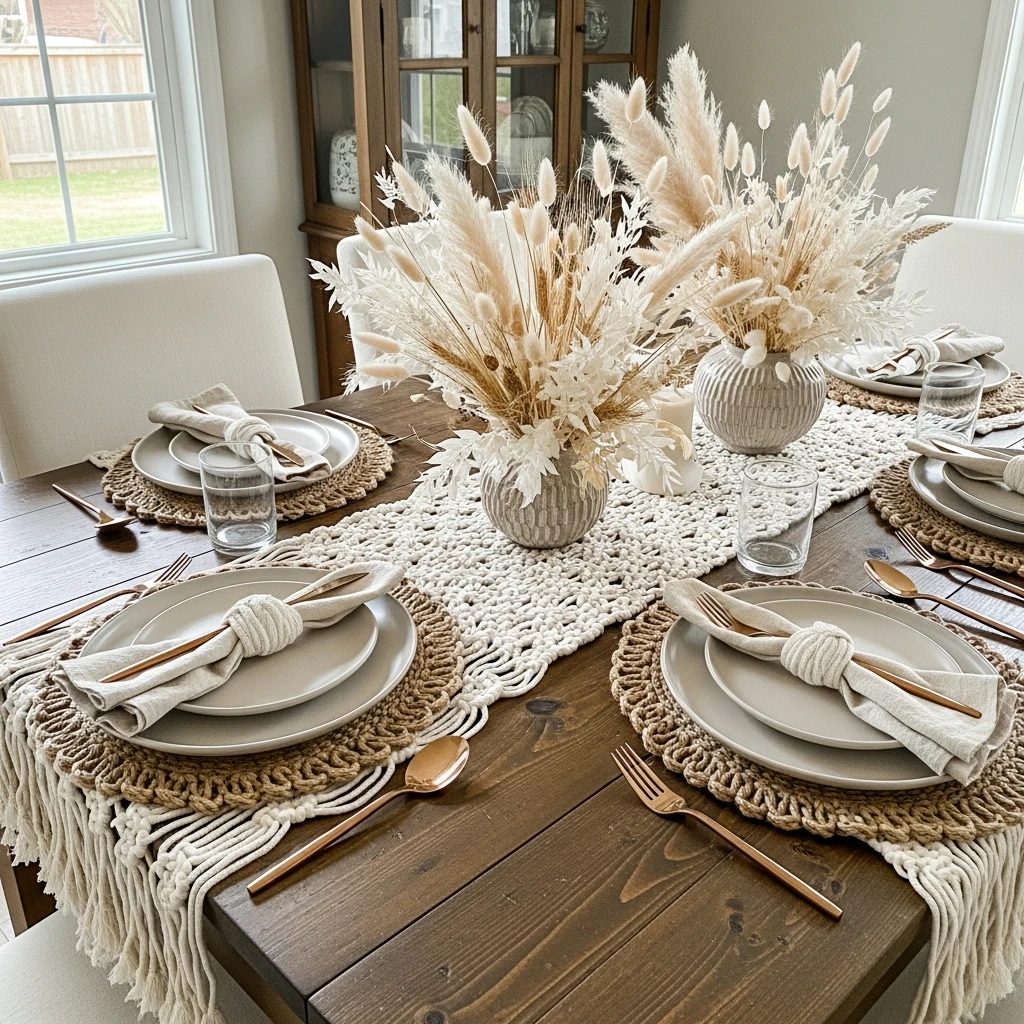 Boho Galentine Table - 50 Beautiful Galentines Tablescape Ideas for a Budget-Friendly Girls’ Night