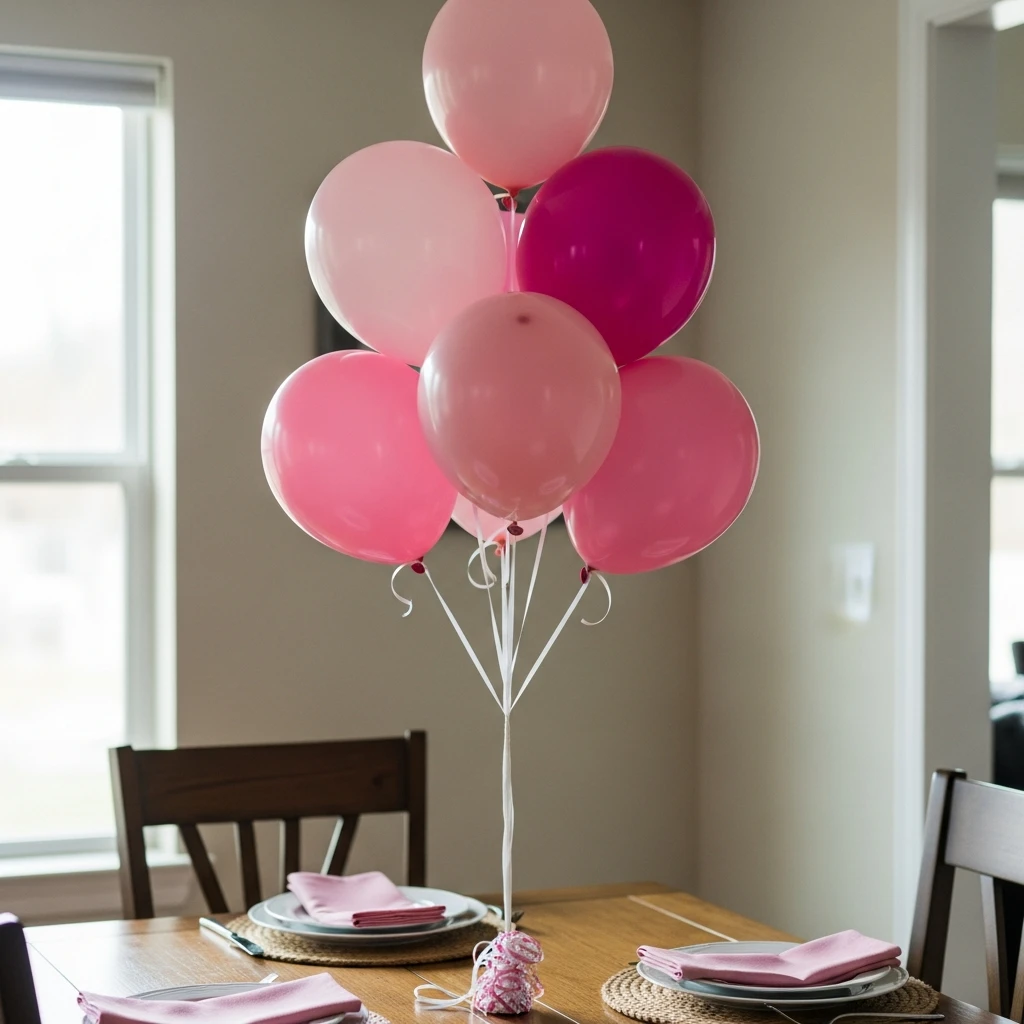 Balloon Centerpiece Table - 50 Beautiful Galentines Tablescape Ideas for a Budget-Friendly Girls’ Night
