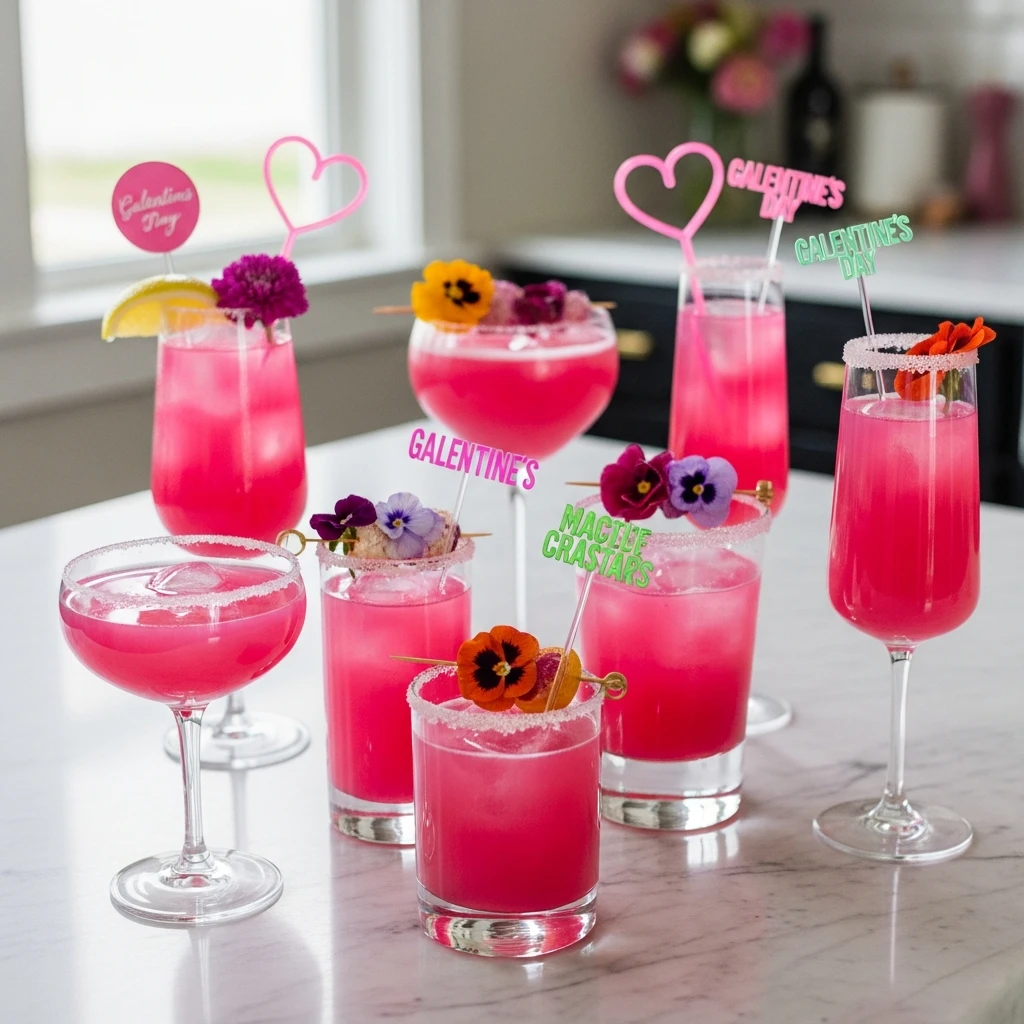 Galentine Cocktail Table - 50 Beautiful Galentines Tablescape Ideas for a Budget-Friendly Girls’ Night