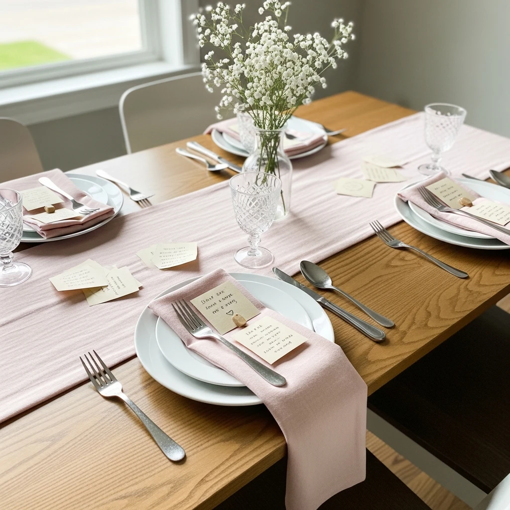 Love Notes Table - 50 Beautiful Galentines Tablescape Ideas for a Budget-Friendly Girls’ Night