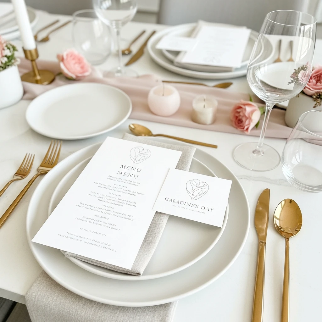 Modern Heart Line Art - 50 Beautiful Galentines Tablescape Ideas for a Budget-Friendly Girls’ Night