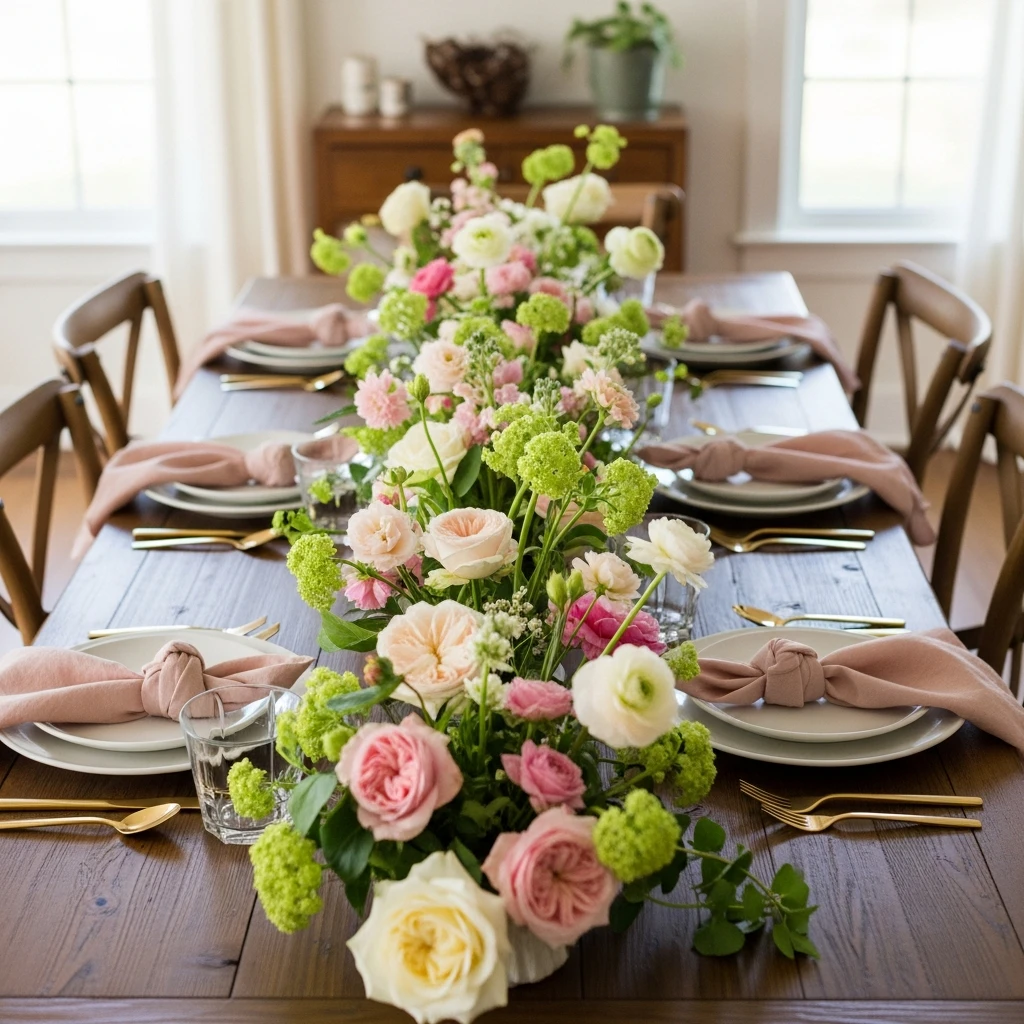 Floral Galentine Garden - 50 Beautiful Galentines Tablescape Ideas for a Budget-Friendly Girls’ Night